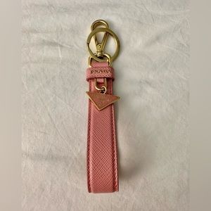 100% authentic Prada Saffiano pink keychain